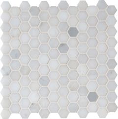 GREECIAN WHITE 1" HEXAGON POLISHED