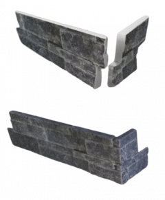 Antique Black 6X18X6 Tumbled Limestone Ledge Stone Corner