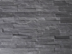 Antique Black 6X24 Tumbled Limestone Ledge Stone Panel