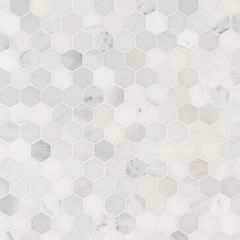 Arabescato Carrara Hexagon Honed Marble Mosaic