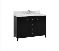 Coltrane Espresso 49" Single Sink Bathroom Vanity With Marble Countertop