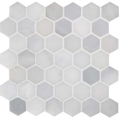Greecian White Hexagon Polished Marble Mosaic