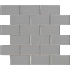 Oyster Gray 2X4 Glass Mosaic