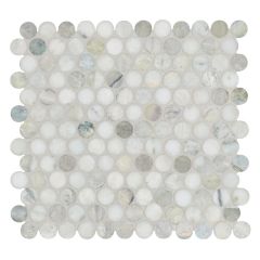 Cloudland Round Pattern 12 in. x 12 in. Polished Marble Mosaic Floor and Wall Tile