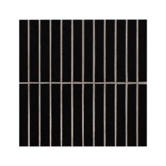 Black Matte 12 in x 12 in. Stacked Pattern Matte Porcelain Tile