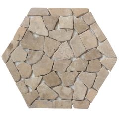 Cappucino 9.84X9.84 Hexagon Pebble Tile