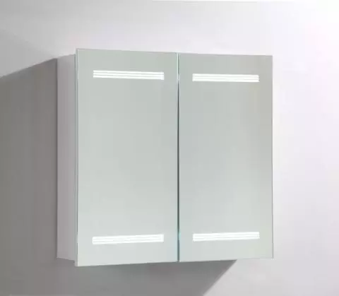 Bathroom Mirror Medicine Cabinet, Vanity Art Led Bathroom Mirror Medicine Cabinet With Rock Switch