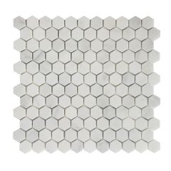 Oriental White 1" Hexagon polished Mosaic