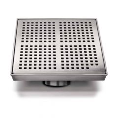 Delmar Series. Kai Line. 4" Square Drain. Satin finish.