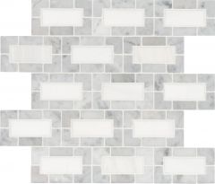 Bianco Dolomite Lynx Polished Marble Mosaic