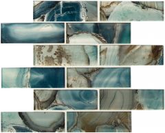 Night Sky 2X6 Glass Subway Tile