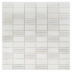 Oriental White 1"× 2" Marble Mosaic