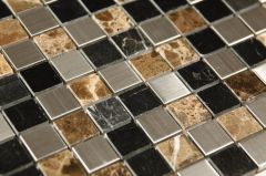 Stainless Steel And Stone Mix Mosaic