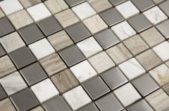 Stainless Steel And Stone Mix Mosaic
