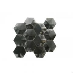 3D Hexagon Black Stainless Steel 3" Brushed Mosaic