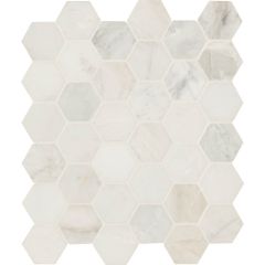 Arabescato Venato White 11.73X12 Honed Hexagon Marble Mosaic