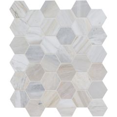 Athena Gold Hexagon 12X11.73 Honed Marble Mosaic