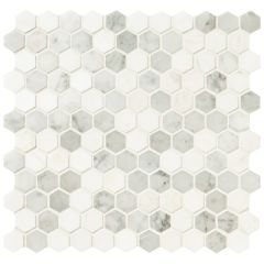 Sample-Kelli Ellis Soli Marble & Mirror Polished Mosaic Tile
