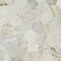 Arabescato Venato 10" X 11.6" Peel and Stick Marble Mosaic Floor and Wall Tile