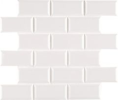 White 2X4 Beveled Glossy Porcelain Subway Tile