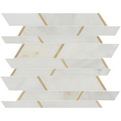 Metro Gold Pattern 12.09X12.21 Multi Finish Stone/Metal Mosaic