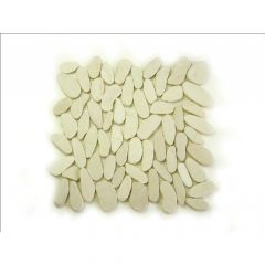 Island White 12X12 Interlocking Flat Pebble Tile