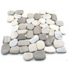 Wood Age 12X12 Interlocking Flat Pebble Tile