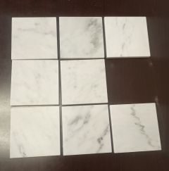 White Carrara 4X4 Honed Marble Tile